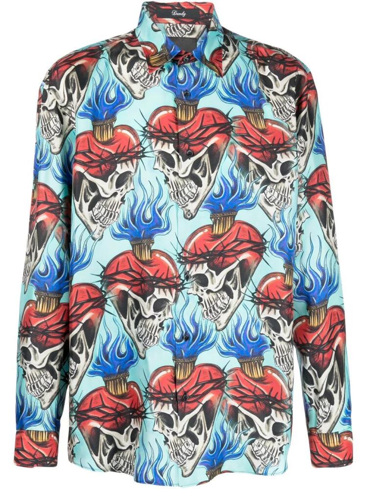 Philipp Plein skull-print shirt - Blue Cover