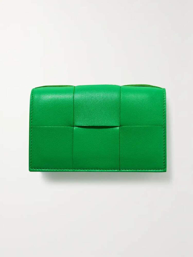 Bottega Veneta - Cassette Intrecciato Leather Cardholder - Green Cover