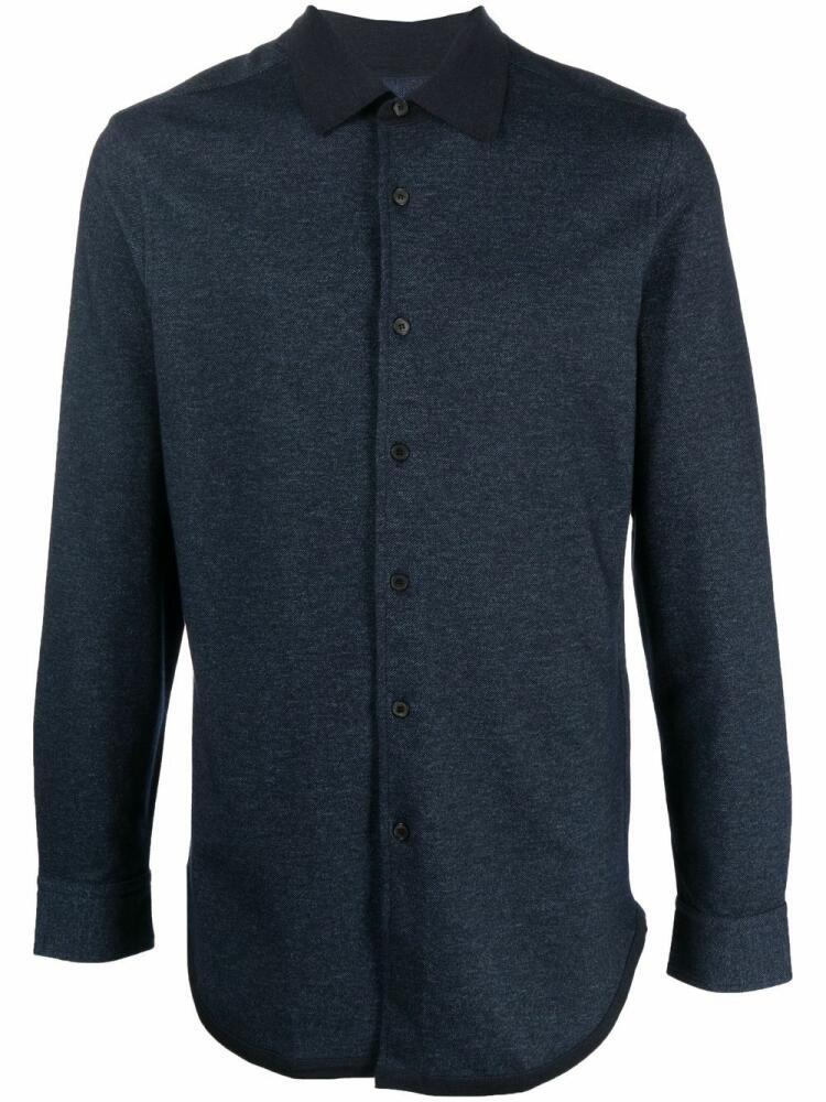 Brioni jersey button-down shirt - Blue Cover