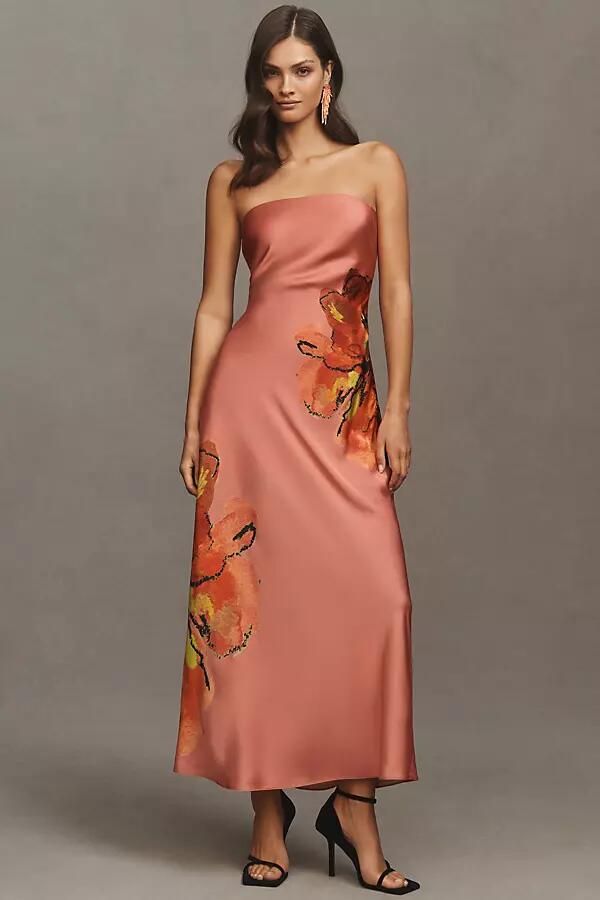 Hutch Strapless Column Satin Maxi Dress Cover