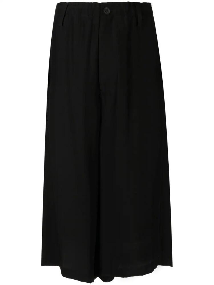 Yohji Yamamoto O-side Plush drop-crotch silk trousers - Black Cover