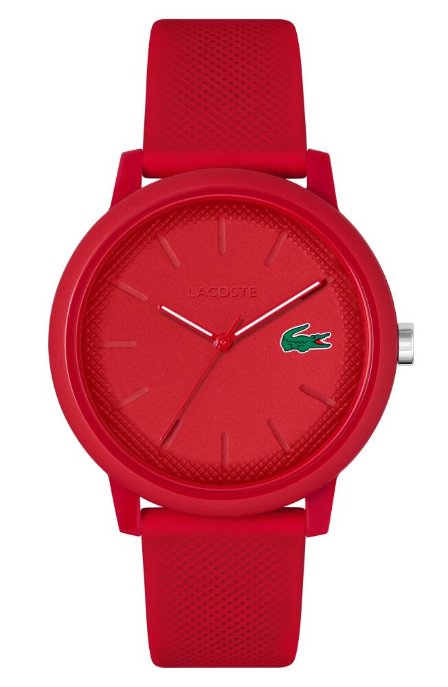 Lacoste 12.12 Silicone Strap Watch, 42mm in Red Cover