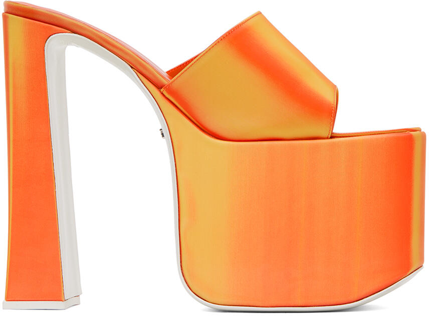 GCDS Orange Holographics Heeled Sandals Cover