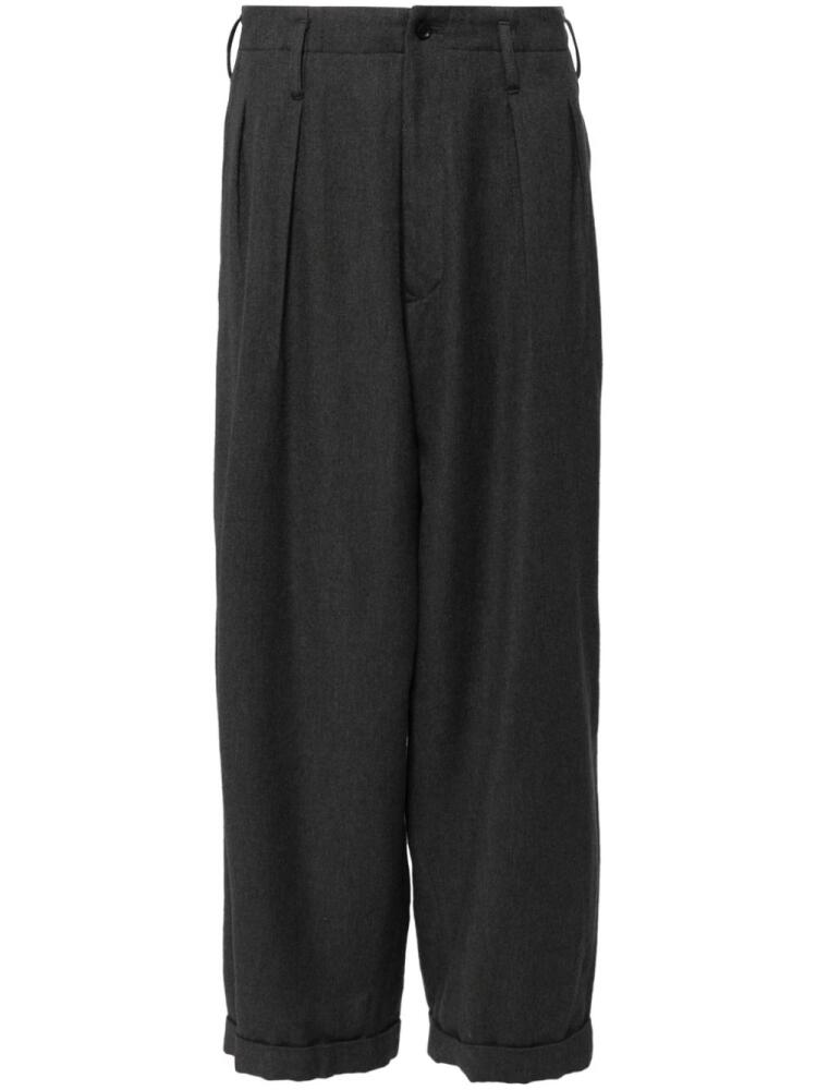 Yohji Yamamoto Pleated wide-leg trousers - Grey Cover