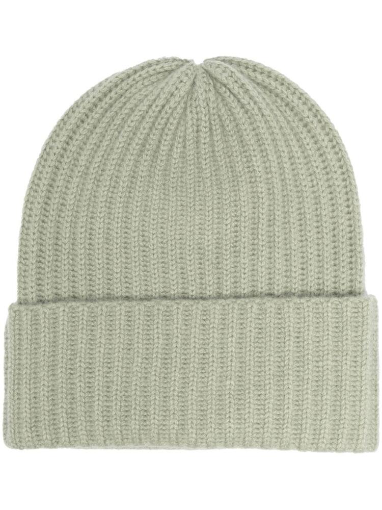 Liska rib-knit cashmere beanie - Green Cover