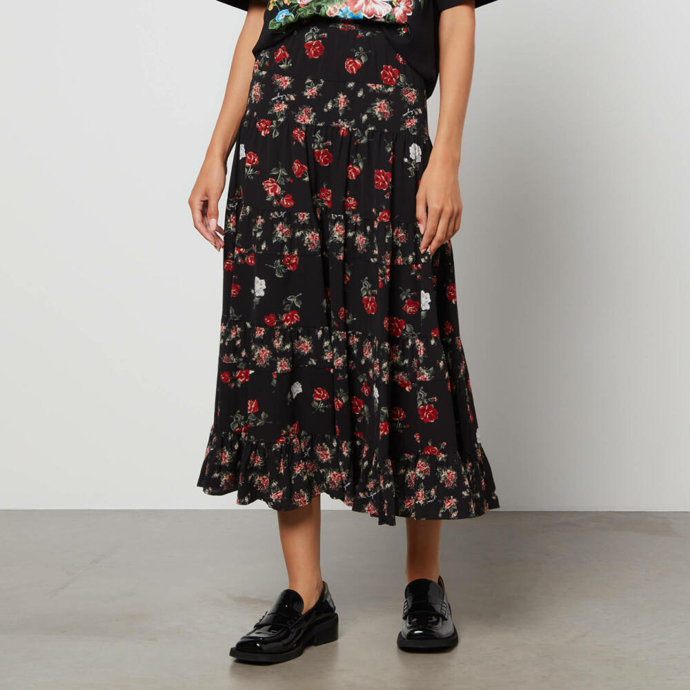 See By Chloé Juliette Floral-Print Stretch-Crepe Maxi Skirt Cover