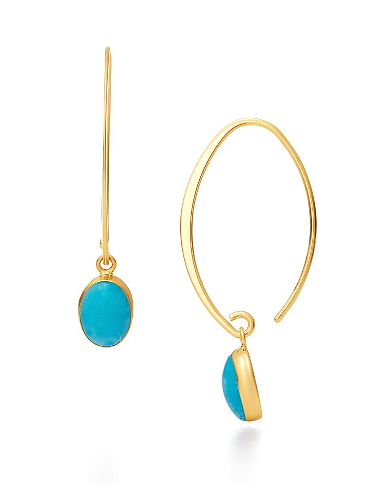 Bloomingdale's Fine Collection Turquoise Threader Drop Earrings in 14K Yellow Gold - Exclusive Cover