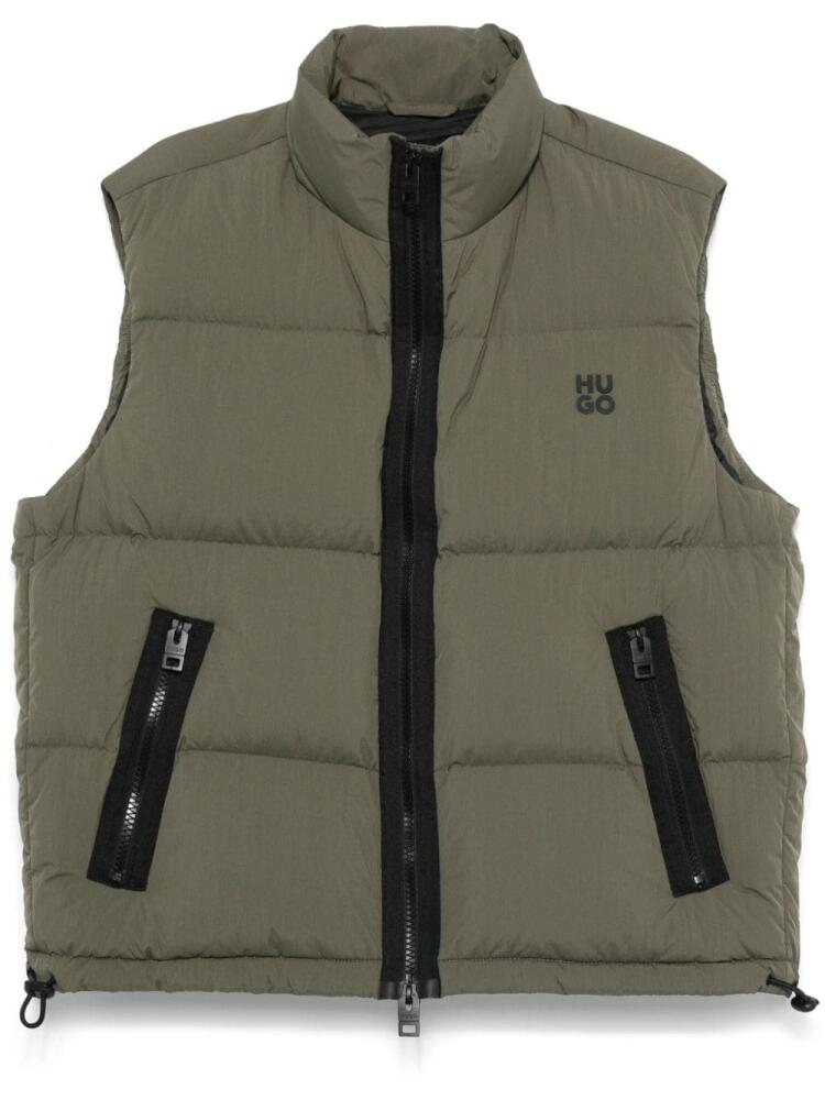 HUGO rubberised-logo gilet - Green Cover