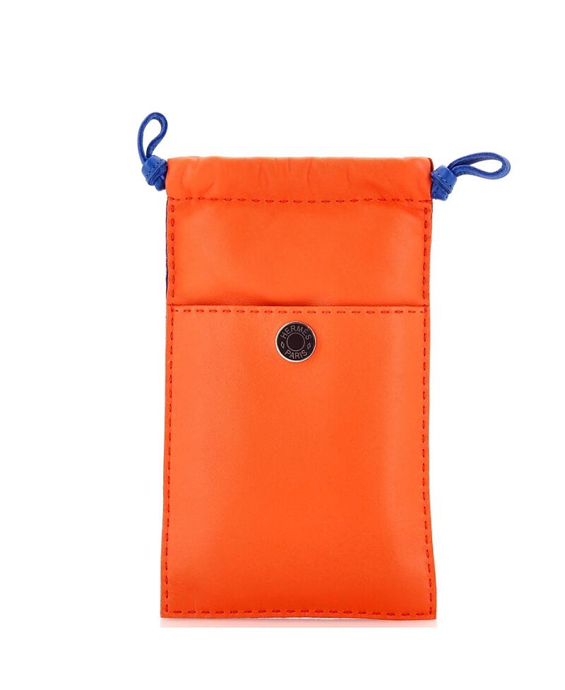 Pre-Owned Hermes Pilo Phone Case Milo Lambskin and Swift Cover