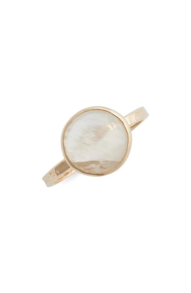 Anzie Moonstone Cabochon Ring in White Cover