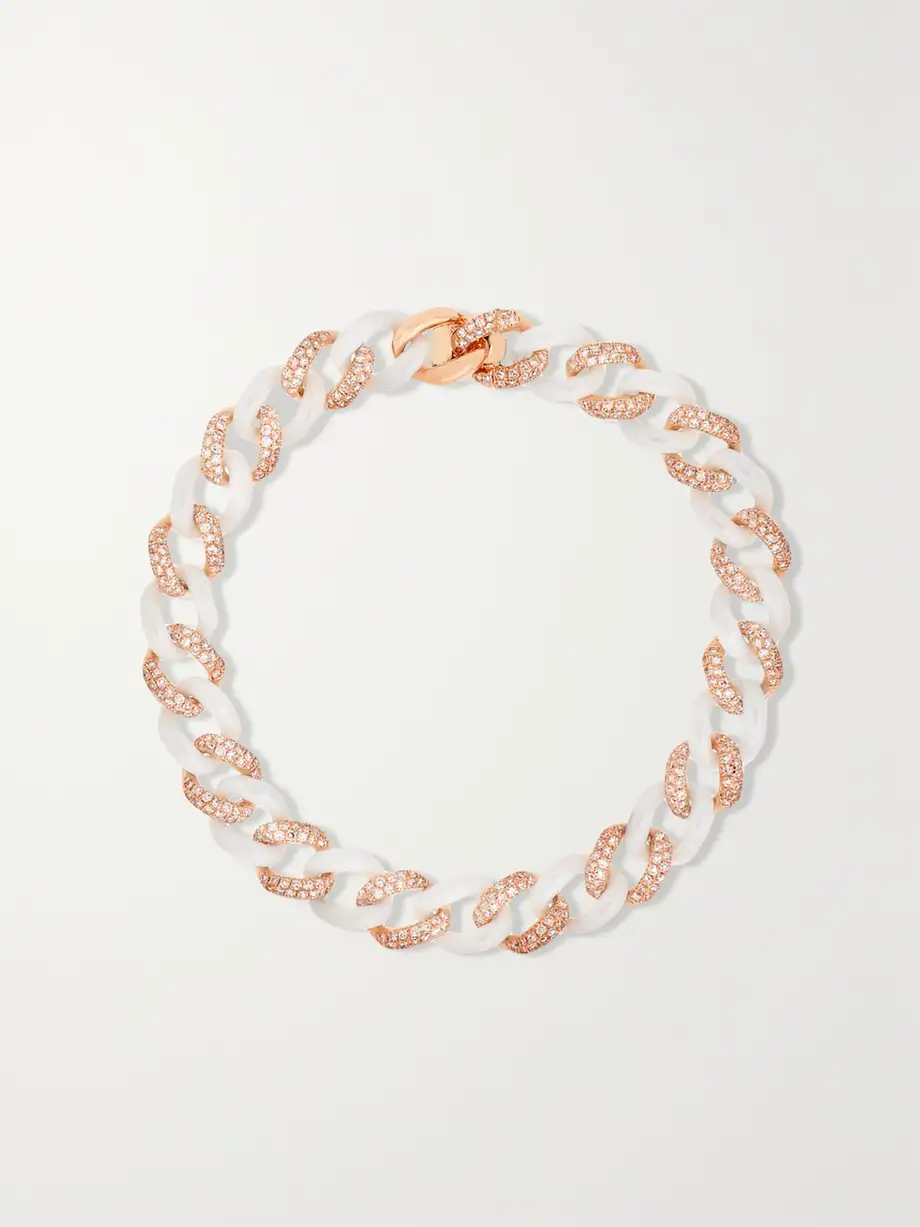 SHAY - Ceramic, 18-karat Rose Gold And Diamond Bracelet - One size Cover