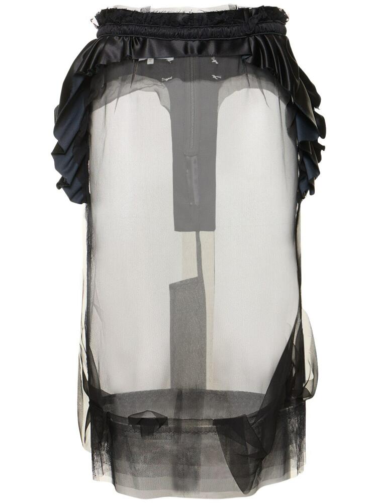 MAISON MARGIELA Ruffled Tulle Midi Skirt Cover