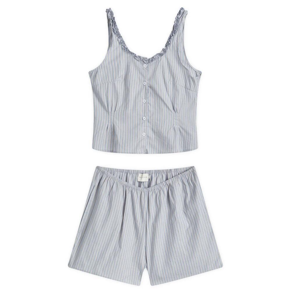 Deiji Studios Women's PJ Short Set in Glacier Stripe Cover