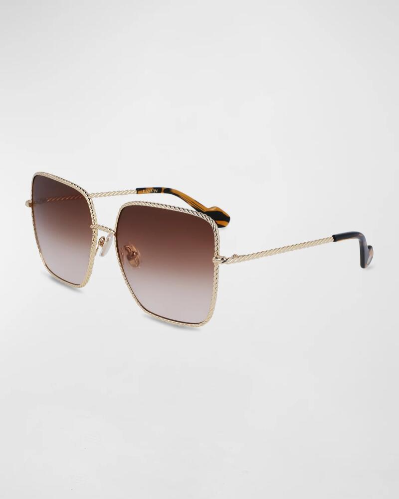 Lanvin Babe Oversized Square Twisted Metal Sunglasses Cover