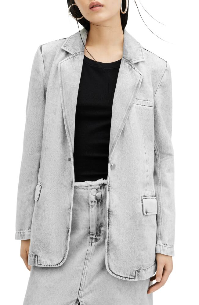 AllSaints Ever Denim Blazer in Snow Grey Cover