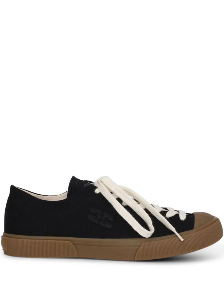 GANNI logo-embroidered organic cotton sneakers - Black Cover