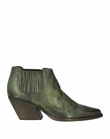 Elena Iachi Woman Ankle boots Green Leather Cover