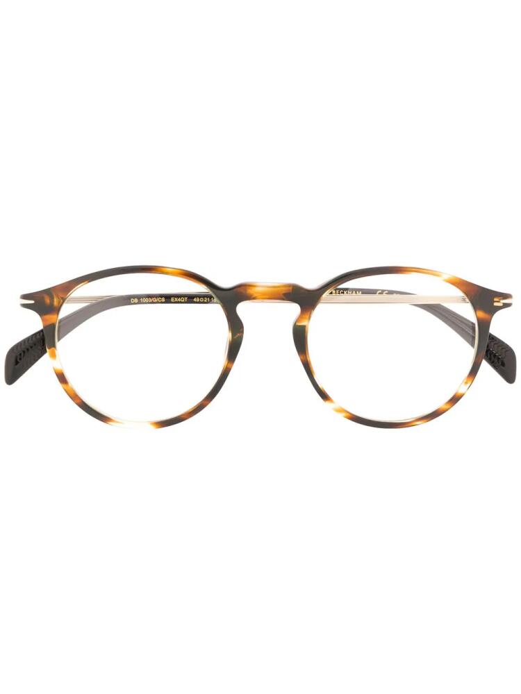 Eyewear by David Beckham tortoiseshell round frame glasses - Brown Cover