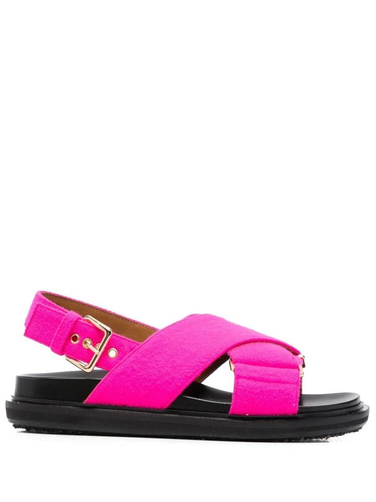 Marni crossover-strap leather sandals - Pink Cover