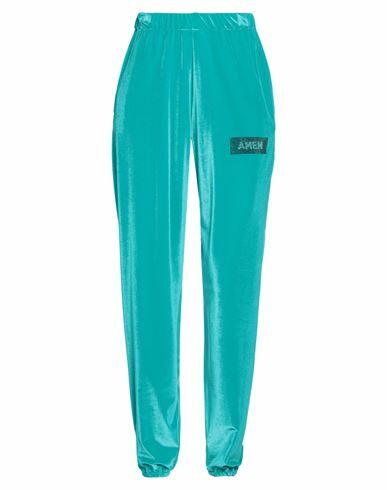 Amen Woman Pants Light green Polyester, Elastane, Glass, Polyethylene Cover