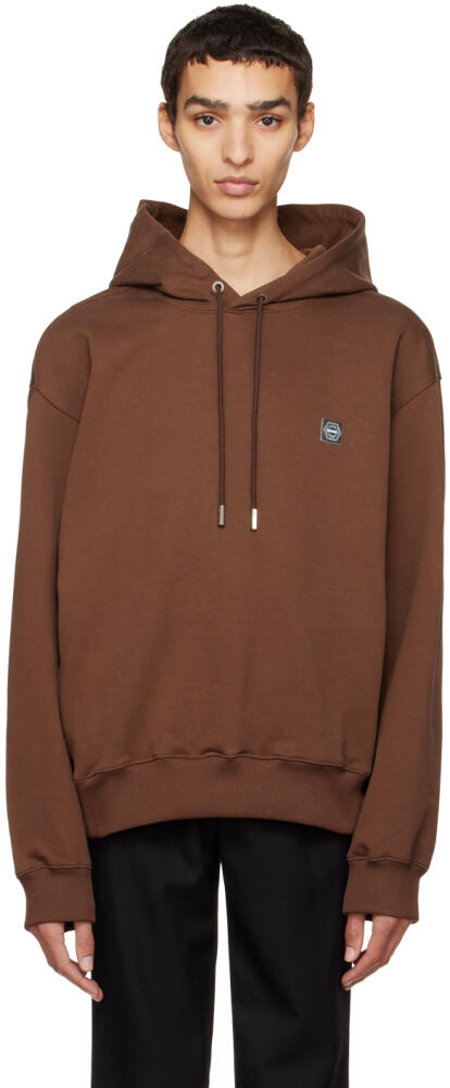 Solid Homme Brown Embroidered Hoodie Cover