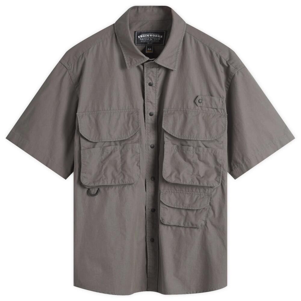 FrizmWORKS Men's CN Ripstop Fishing Half Shirt in Grey Cover