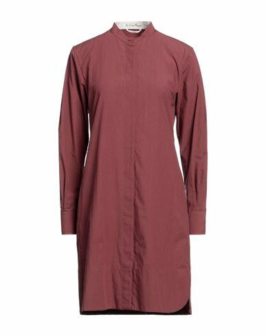 Le Sarte Pettegole Woman Mini dress Brick red Cotton, Wool Cover