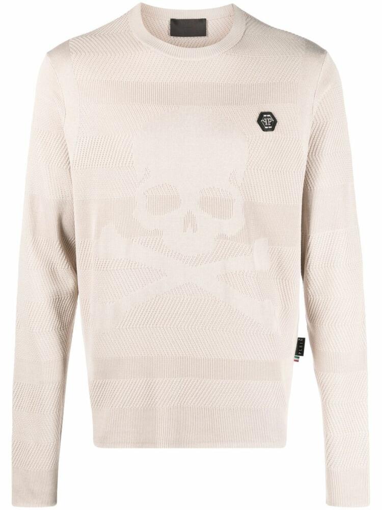 Philipp Plein Silk Skull Bones Pullover - Neutrals Cover