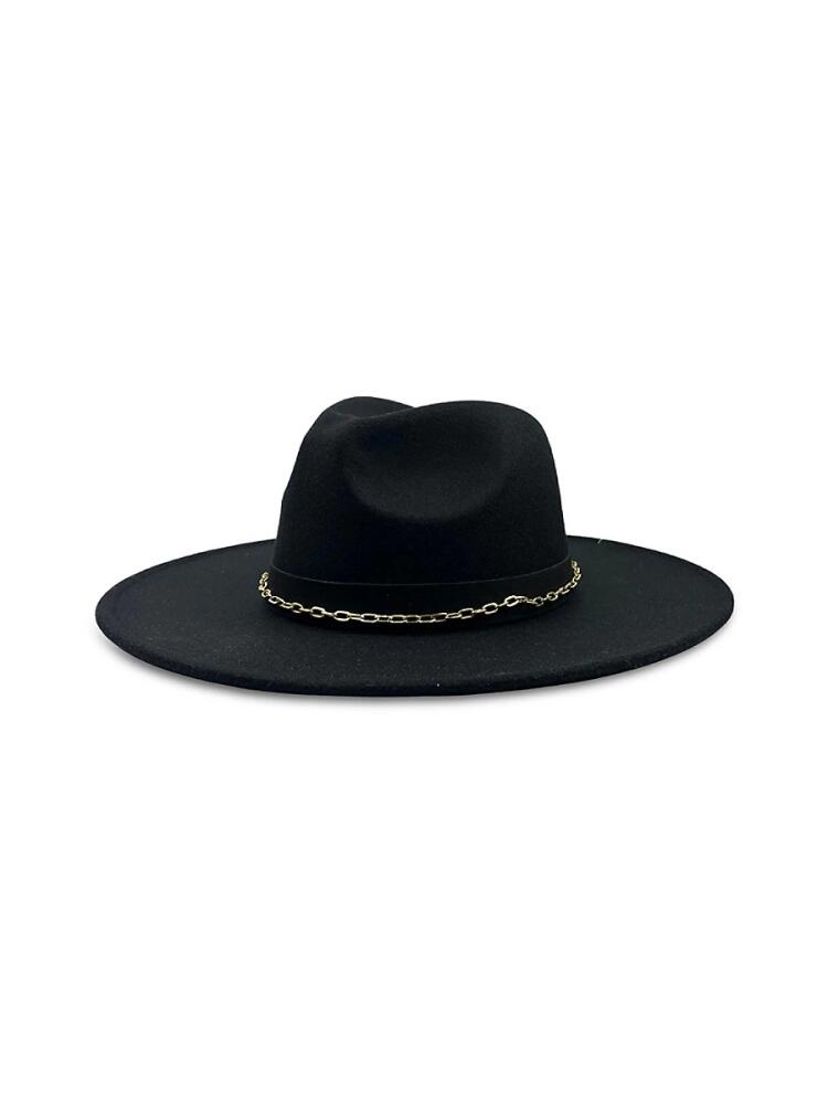 MARCUS ADLER Women's Wool Blend Panama Hat - Black Cover