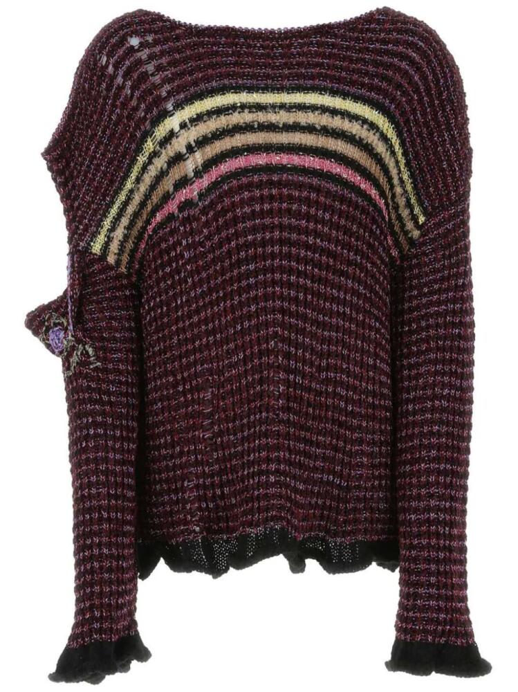 VITELLI multicolour regenerated yarns oversize sweater - Brown Cover