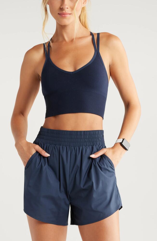 zella Rhythm Seamless Sports Bra in Navy Sapphire Cover