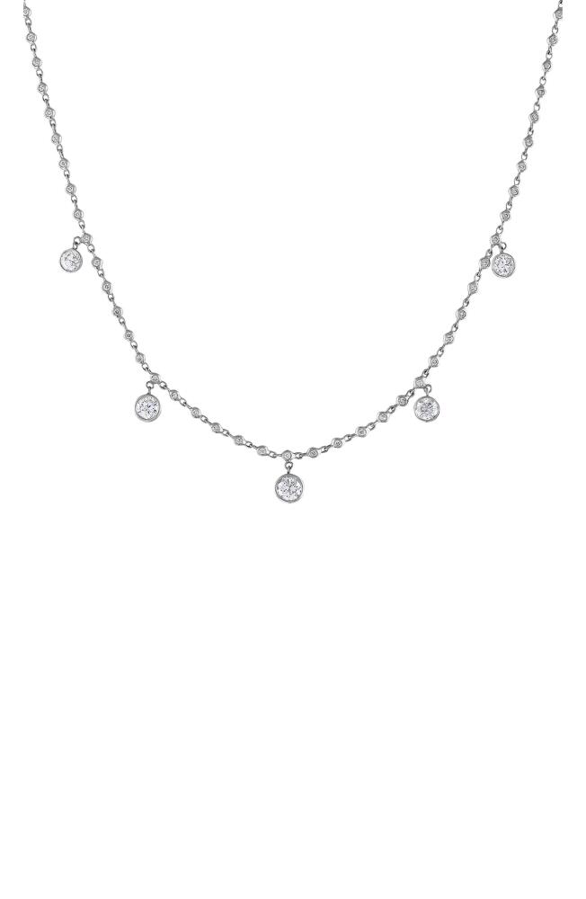 Mindi Mond Bezel Diamond Charm Necklace in 18K White Gold Cover