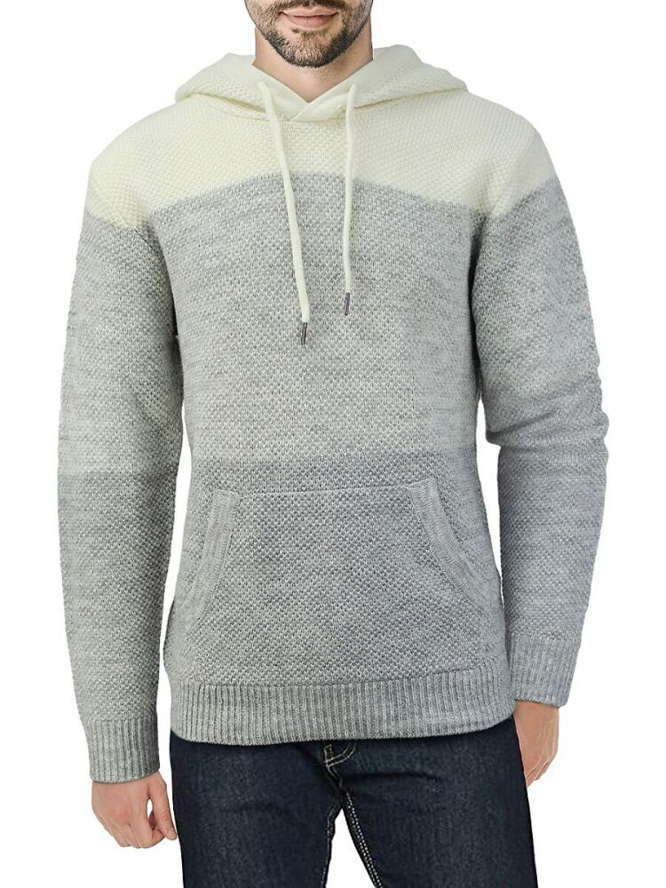 X Ray Men's Tonal Colorblock Hoodie - Oatmeal White Cover