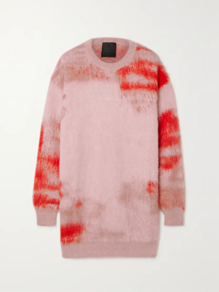 Givenchy - + Chito Brushed Jacquard-knit Mini Dress - Pink Cover