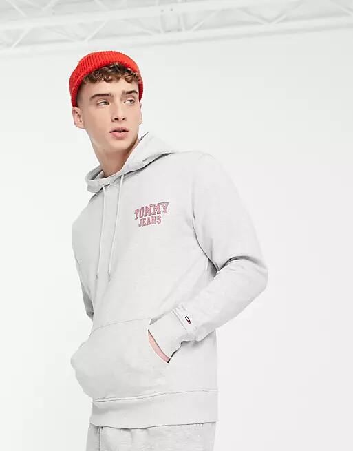 Tommy Jeans graphic logo hoodie in gray Cover