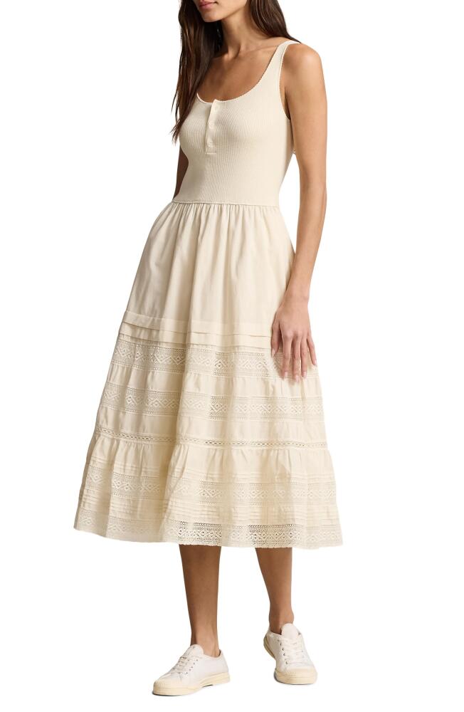 Polo Ralph Lauren Henley Midi A-Line Dress in Antique Cream Cover