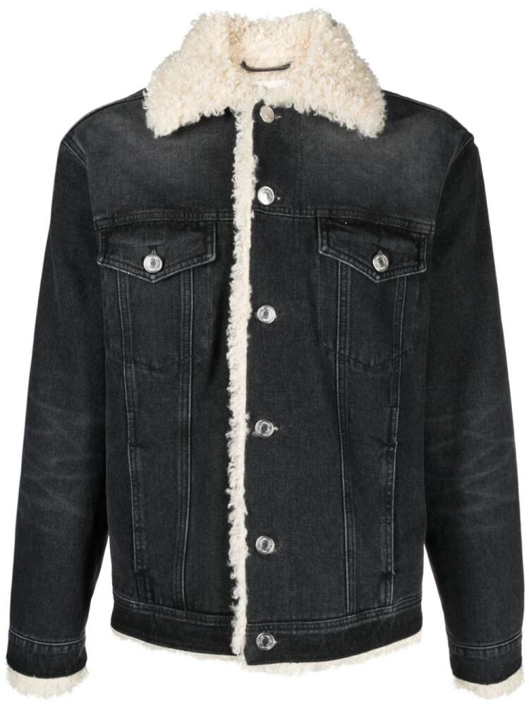 AMI Paris shearling-lining denim jacket - Black Cover