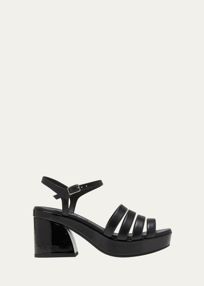 CAREL Baignade Leather Ankle-Strap Platform Sandals Cover