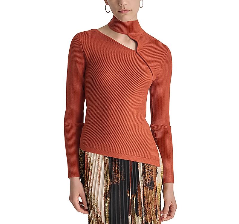 Dkny Asymmetrical Cutout Sweater Cover