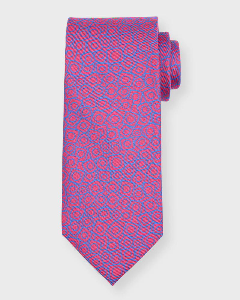 Charvet Men's Geometric-Print Silk Tie Cover