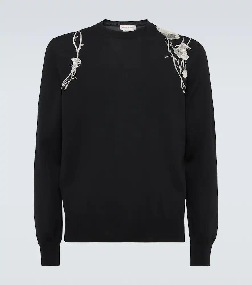 Alexander McQueen Embroidered wool sweater Cover