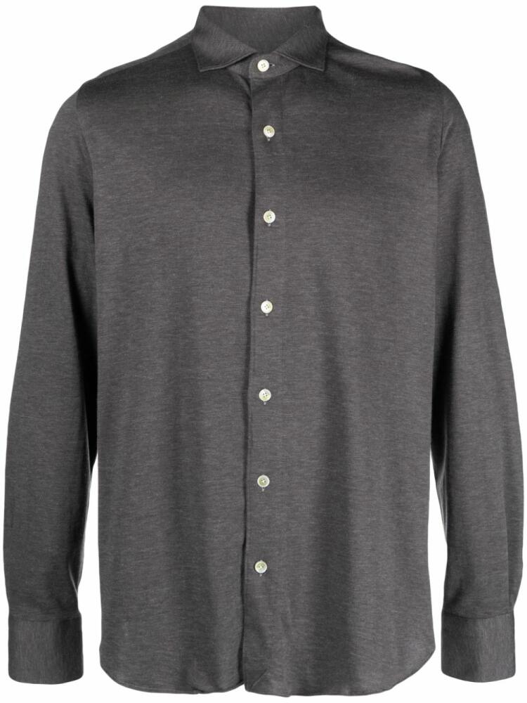 Finamore 1925 Napoli long-sleeve cotton shirt - Grey Cover