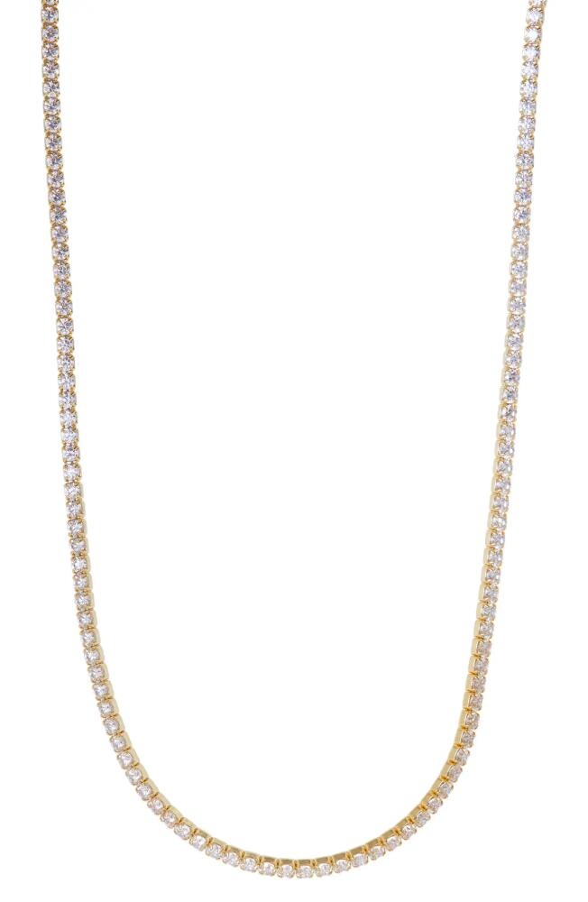 Argento Vivo Sterling Silver Cubic Zirconia Tennis Necklace in Gold Cover