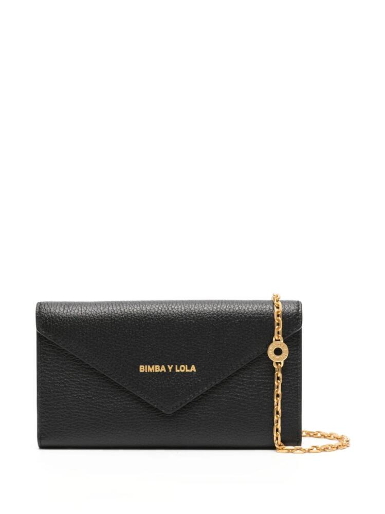 Bimba y Lola logo-lettering leather purse - Black Cover