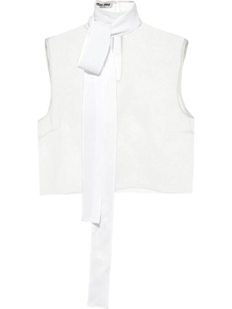 Miu Miu sleeveless scarf-detail tank top - White Cover