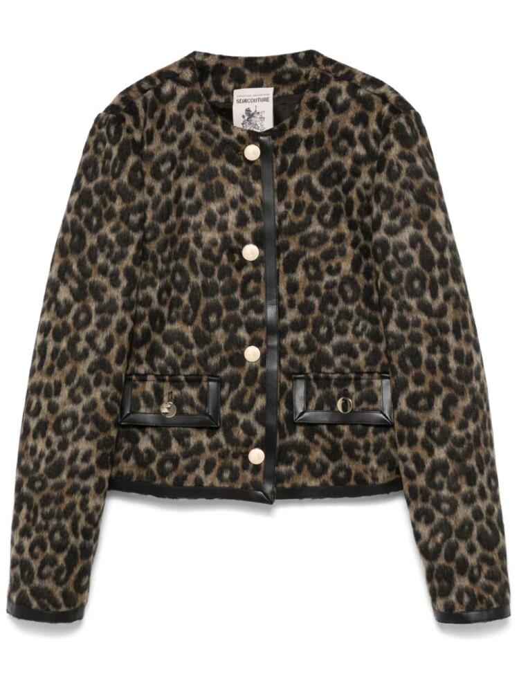 Semicouture leopard-print jacket - Black Cover