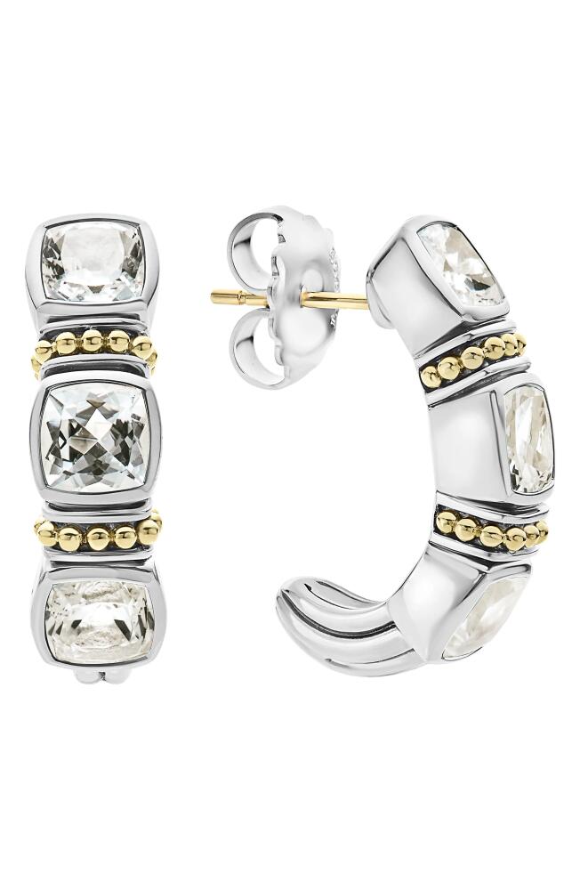 LAGOS Caviar Color White Topaz Hoop Earrings in Gold Cover