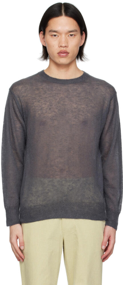 AURALEE Gray Sheer Sweater Cover