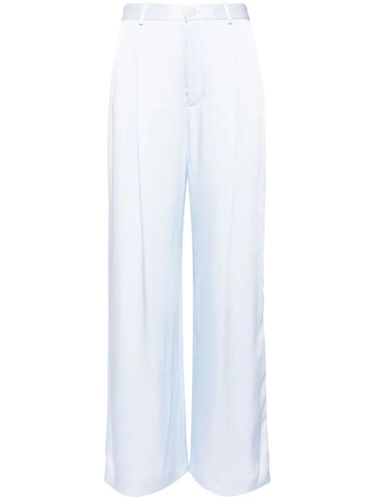 LAPOINTE satin-weave high-waisted trousers - Blue Cover