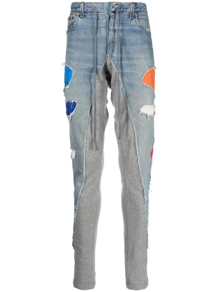 Greg Lauren denim patchwork joggers - Blue Cover